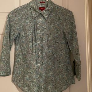 Talbots Petites Classic paisley button blouse